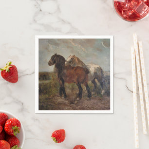 Serviette En Papier Cheval Belge Brown Peinture fine d'art :