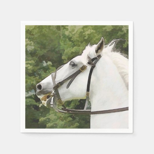 SERVIETTE EN PAPIER CHEVAL BLANC (Devant)