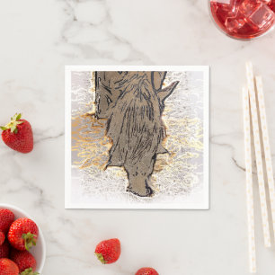 SERVIETTE EN PAPIER CHEVAL BROWN