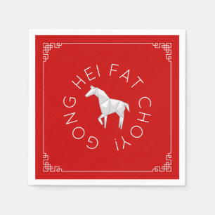 Serviette En Papier Cheval chinois du Nouvel An Origami
