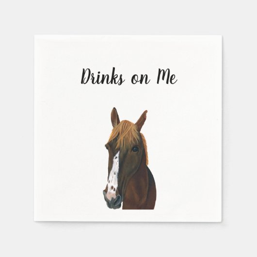 Serviette En Papier Cheval Cocktail serviettes pour Mariages et récept (Devant)
