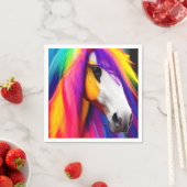 Serviette En Papier Cheval coloré (En situation)