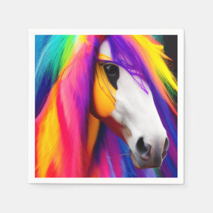 Serviette En Papier Cheval coloré