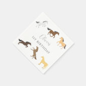 Serviette En Papier Cheval Cowgirl équestre élégant 1er anniversaire (Coin)
