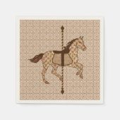 Serviette En Papier Cheval de carrousel - Chocolat Brown et Tan (Devant)