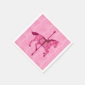 Serviette En Papier Cheval de carrousel - Fuchsia rose (Coin)