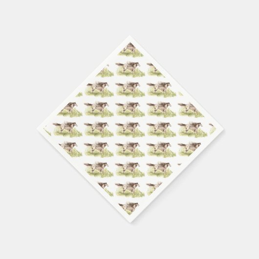 Serviette En Papier Cheval de course (Coin)