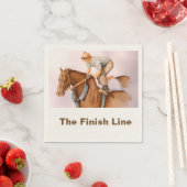 Serviette En Papier Cheval de course et Jockey (En situation)