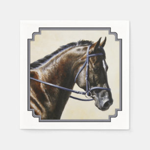 Serviette En Papier Cheval de dressage Dark Brown Bay Trakehner
