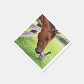 Serviette En Papier Cheval de ferme avec chat tigré (Coin)