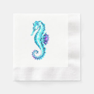 Serviette En Papier Cheval de mer de glace cristal sur Arrière - plan