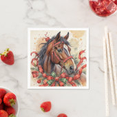 Serviette En Papier Cheval de Noël (En situation)