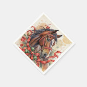 Serviette En Papier Cheval de Noël (Coin)