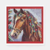 Serviette En Papier Cheval de Noël 2 (Devant)