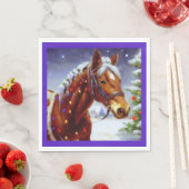 Serviette En Papier Cheval de Noël 3 (En situation)
