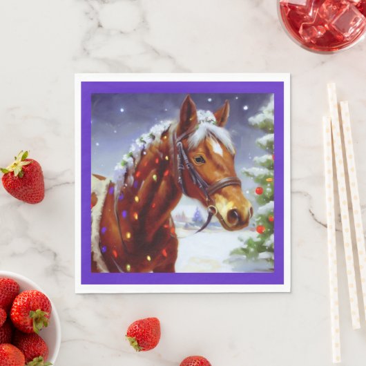 Serviette En Papier Cheval de Noël 3 (En situation)