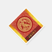 Serviette En Papier Cheval de Nouvel An Chinois 2026 Gold Red SqPPN1 (Coin)