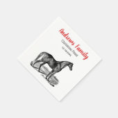 Serviette En Papier Cheval debout vintage (Coin)