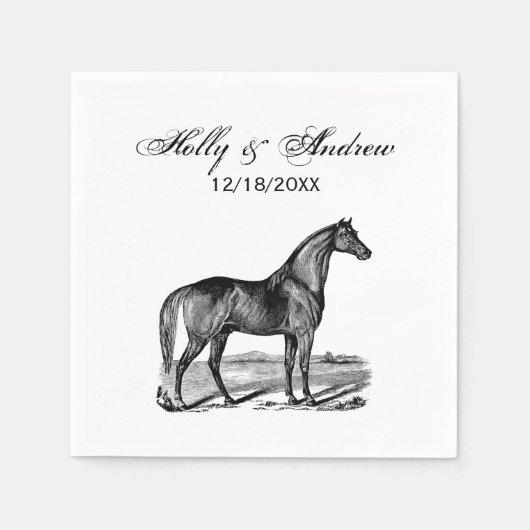 Serviette En Papier Cheval debout vintage (Devant)