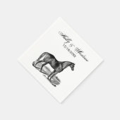 Serviette En Papier Cheval debout vintage (Coin)