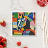 Serviette En Papier Cheval des couleurs (En situation)