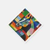 Serviette En Papier Cheval des couleurs (Coin)