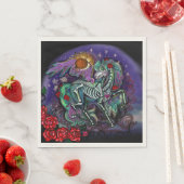 Serviette En Papier Cheval Día de Muertos (En situation)