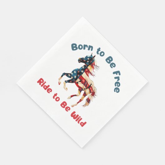 Serviette En Papier Cheval Drapeau Amérique (Coin)