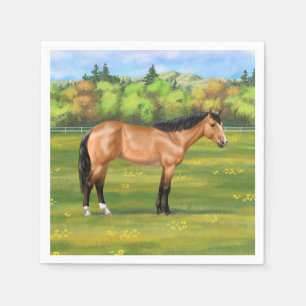 Serviette En Papier Cheval du Quartier des Dun Buckskin