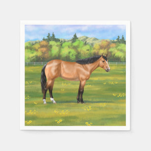 Serviette En Papier Cheval du Quartier des Dun Buckskin