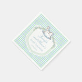 Serviette En Papier Cheval en bois bleu en vichy bébé (Coin)