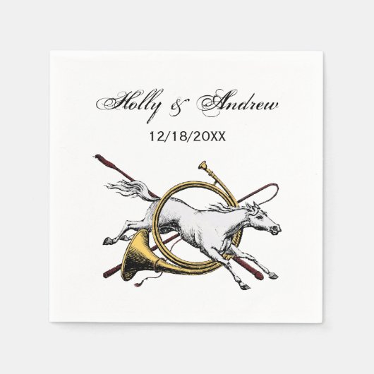 Serviette En Papier Cheval Equestre Préppy Jumping à travers la couleu (Devant)