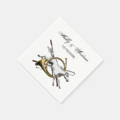 Serviette En Papier Cheval Equestre Préppy Jumping à travers la couleu (Coin)