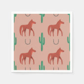 Serviette En Papier cheval et cactus (Devant)