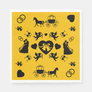 Serviette En Papier Cheval Et Panier Romantique Mariage