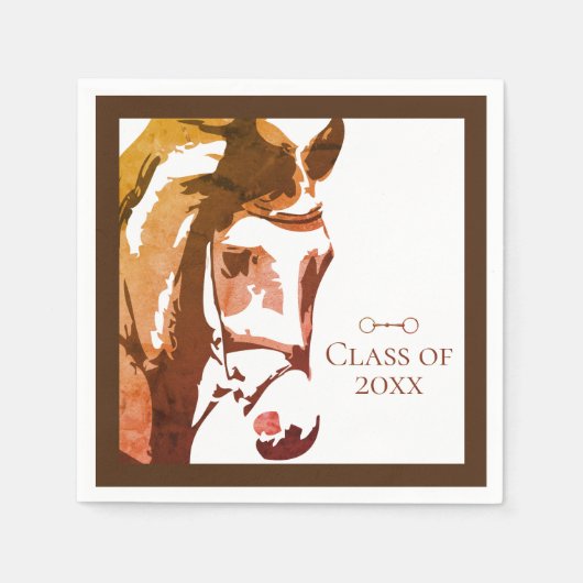 Serviette En Papier Cheval et Snaffle Bit en Classe de Graduation Brow (Devant)