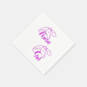 Serviette En Papier Cheval fille en violet avec tête de cheval Police (Coin)
