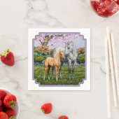 Serviette En Papier Cheval Gris Dappel Mare Palomino Foie (En situation)