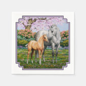 Serviette En Papier Cheval Gris Dappel Mare Palomino Foie (Devant)