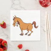 Serviette En Papier Cheval heureux (En situation)