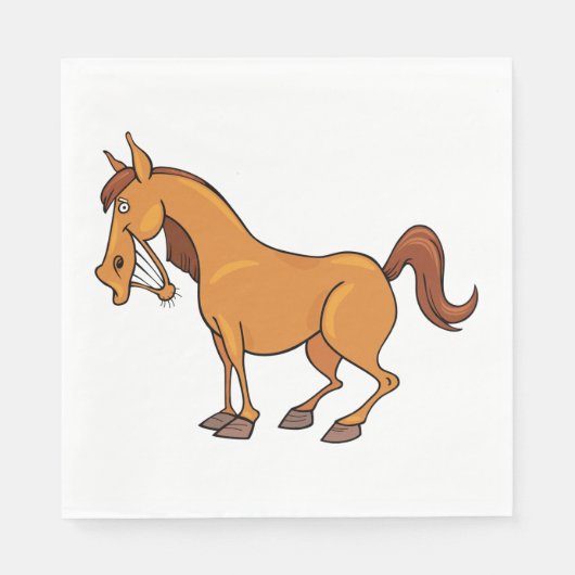 Serviette En Papier Cheval heureux (Devant)