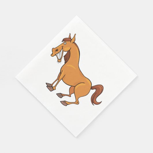 Serviette En Papier Cheval heureux (Coin)
