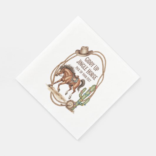 Serviette En Papier Cheval Jingle Giddy Up (Coin)
