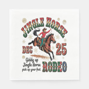 Serviette En Papier Cheval Jingle Rodeo de Noël