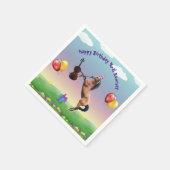 Serviette En Papier Cheval Jouant Le Violon Anniversaire (Coin)