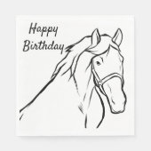 Serviette En Papier Cheval Joyeux Anniversaire équestre mignonne fête  (Devant)