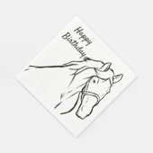 Serviette En Papier Cheval Joyeux Anniversaire équestre mignonne fête  (Coin)