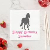 Serviette En Papier Cheval Joyeux Anniversaire équestre mignonne fête  (En situation)