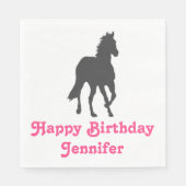 Serviette En Papier Cheval Joyeux Anniversaire équestre mignonne fête (Devant)