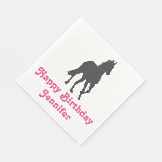 Serviette En Papier Cheval Joyeux Anniversaire équestre mignonne fête (Coin)